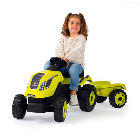 Smoby Farmer XL StepTractor z Zielerem Trailer Green
