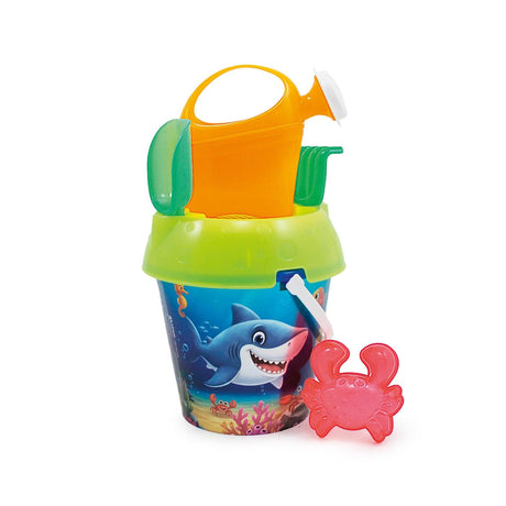 Zestaw wiader do Adriatyku Happy Ocean ø18cm z konewką, łopatą, grabiami i pleśnią