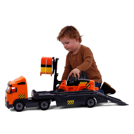 Cavallino Truck z przyczepą i wózkiem widłowym, skala 1:16