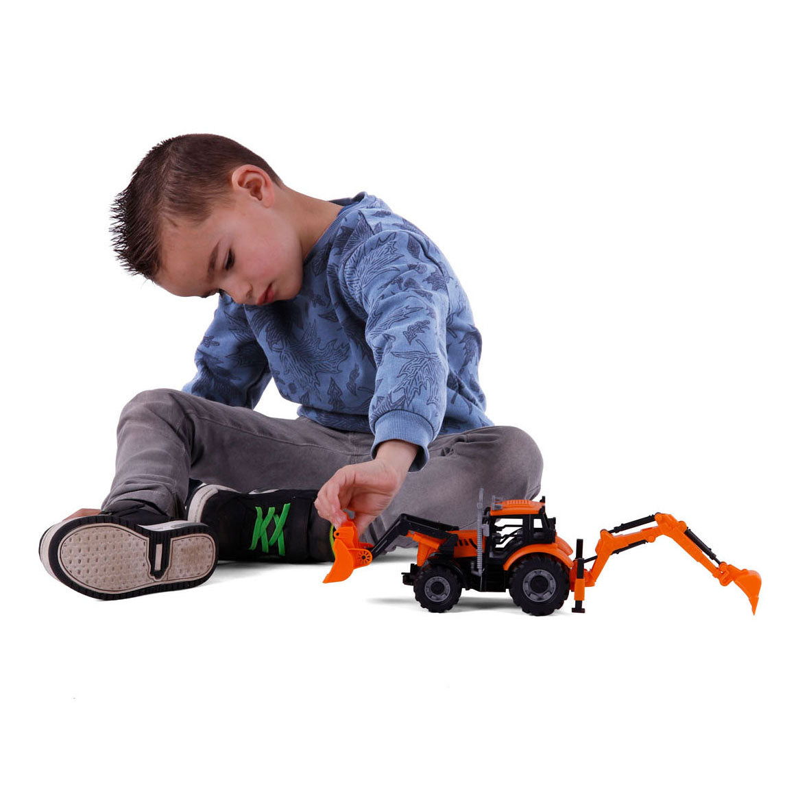 Cavallino Ciągnik z ładowarką i koparką żółty, skala 1:32