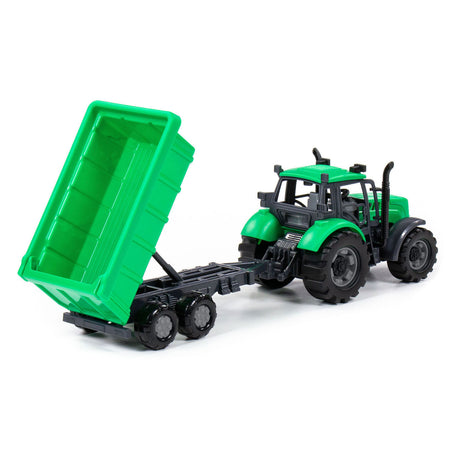 Cavallino Ciągnik z Tipping Truck Trailer Green, Scale 1:32