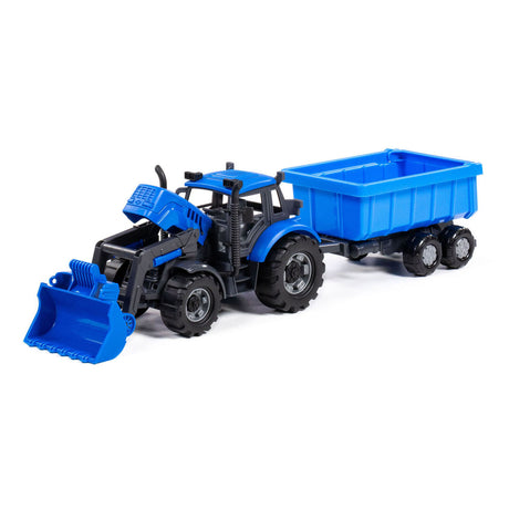 Cavallino ciągnik z ładowarką i kibicami Truck Blue, Scale 1:32