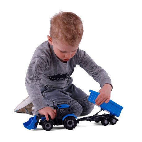 Cavallino ciągnik z ładowarką i kibicami Truck Blue, Scale 1:32