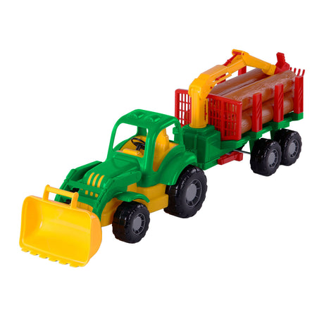Cavallino Classic Ciągnik z przyczepą i drewnem, 61 cm