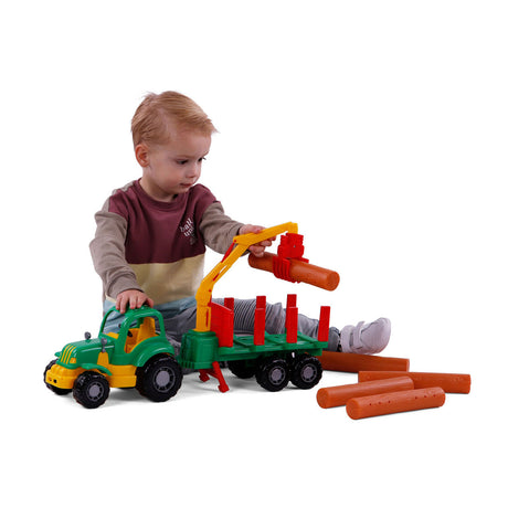 Cavallino Classic Ciągnik z przyczepą i drewnem, 61 cm