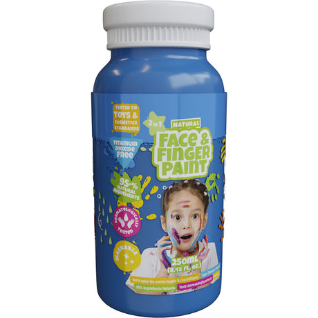 Butelka z naturalną farbą do malowania palcami Boti - niebieska, 250ml