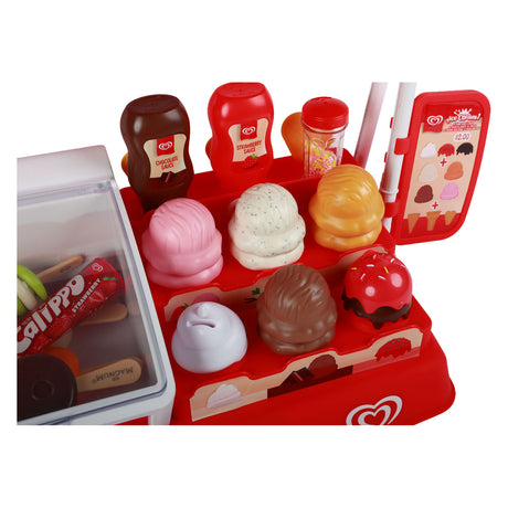 Casdon ola zagraj w stoisko z lodami | zestaw do zabawy z wieloma akcesoriami | z calippo, twisterem, magnum, cornetto, solero, lodami i innymi dodatkami