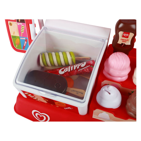 Casdon ola zagraj w stoisko z lodami | zestaw do zabawy z wieloma akcesoriami | z calippo, twisterem, magnum, cornetto, solero, lodami i innymi dodatkami