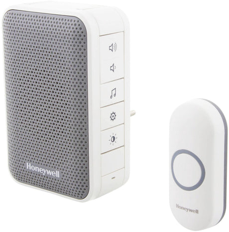 Honeywell home dc313np2 - bezprzewodowy dzwonek do drzwi - biały - z trybem cichego uśpienia