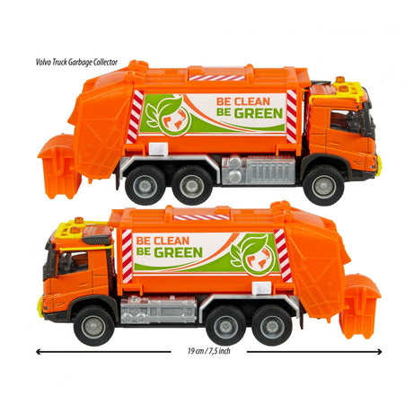 Seria Majorette Grand - śmieciarka Volvo - metal - światło i dźwięk - 18 cm - pojazd zabawkowy