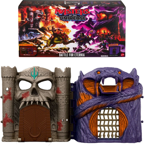 Zestaw Masters of the Universe Battle for Eternia — Zamek Grayskull, Snake Mountain i Skeletor