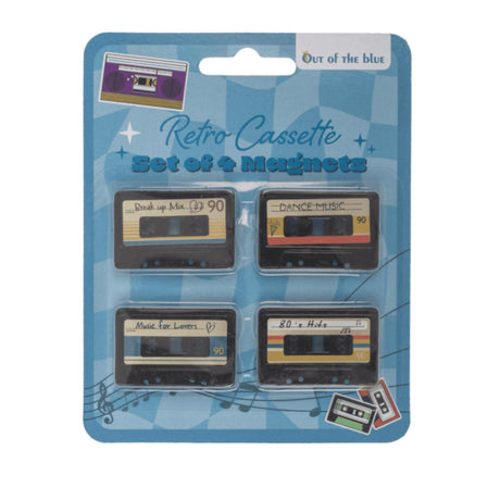 Magnesy na lodówkę Ootb retro kaseta 3x4,2cm zestaw 4 sztuk