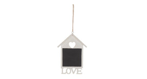 Wooden house with love 14cm 3pc white black