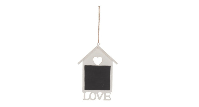 Wooden house with love 14cm 3pc white black