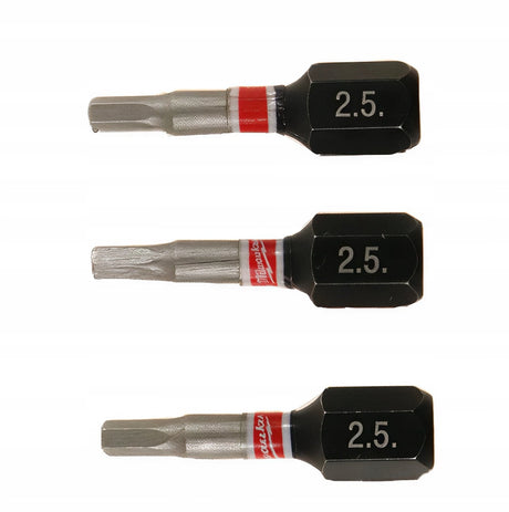 Milwaukee impact bit set hex 2.5mm x 25mm - 3 stuks