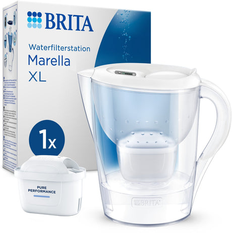 Brita - dzbanek filtrujący do wody - marella xl - 3,5 l - biały - w komplecie. 1 wkład filtra Maxtra Pro typu „wszystko w 1”.