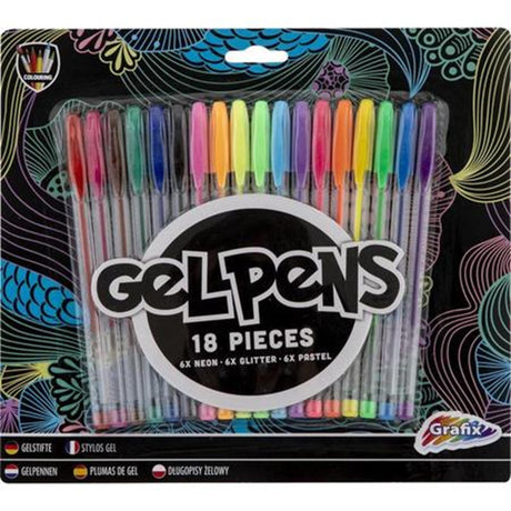 Grafix Gel Penny Set Neon Glitter Pastel, 18dlg.