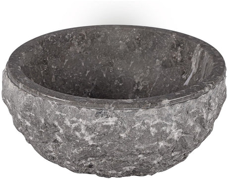 Umywalka Differnz asti - umywalka natynkowa z polerowanego marmuru - model okrągły - łatwa w utrzymaniu - unikalny wzór kamienia - pasuje do łazienki - wymiary ø 38 cm x 15 cm - kolor szary