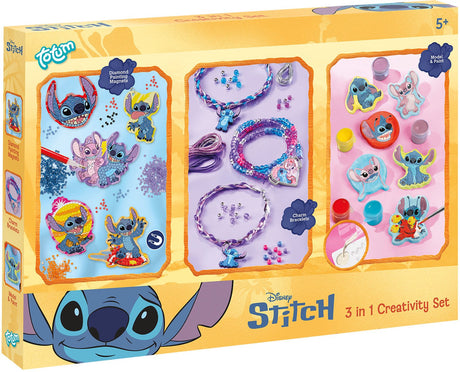 Zestaw do rękodzieła Totum Disney 3 w 1 XL - bransoletki, odlewy gipsowe, magnesy do malowania diamentami i tworzenie breloczków do kluczy - kreatywne zabawki tworzenie prezentów dla chłopców i dziewcząt od 5 lat