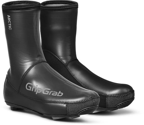 Gripgrab - arctic 2 wodoodporne, zimowe neoprenowe ochraniacze na buty rowerowe, wodoodporne z polarową podszewką - czarne - unisex - rozmiar l (42 43)