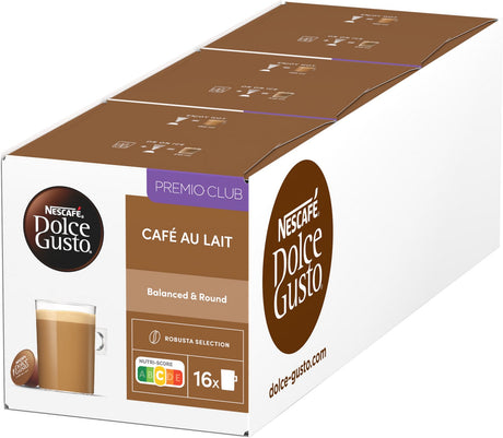 Nescafé dolce gusto kapsułki cafe au lait - 48 filiżanek kawy na 48 filiżanek kawy