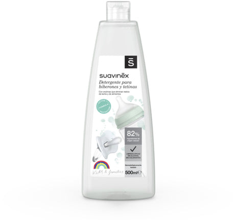 Suavinex żel do czyszczenia butelek i smoczków dla niemowląt - 750 ml detergent do kubków, talerzy i części laktatora - usuwa pozostałości mleka, owsianki i owoców - bezzapachowy, testowany dermatologicznie - do codziennego użytku