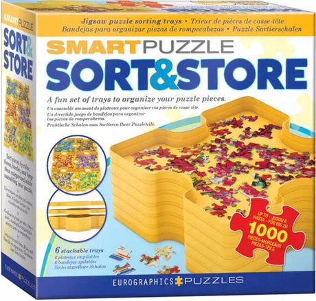 Eurographics - inteligentny sklep z sortowaniem puzzli - 6 pojemników do sortowania i przechowywania puzzli o wymiarach 21×21×8cm