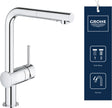 Grohe minta keukenkraan - draaibare hoge c-uitloop - 1 straalstand - chroom