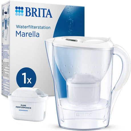 Brita - dzbanek filtrujący do wody - marella cool - 2,4 l - biały - w komplecie. 1 wkład filtra Maxtra Pro typu „wszystko w 1”.