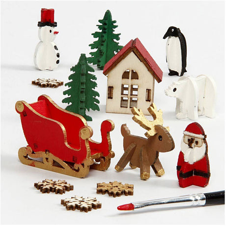 Firma Creativ cc diy drewniane figurki świąteczne l: 15,5cm szer: 17cm