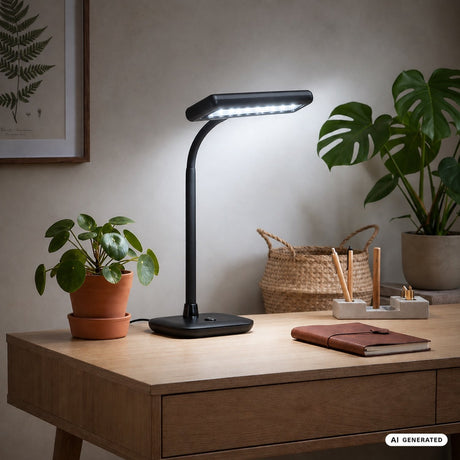 Briloner - światło dzienne - lampa biurkowa led - lampa dzienna - lampa stołowa - obrotowa i uchylna - 75 w - czarny