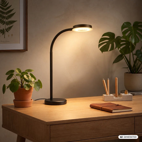 B.k.licht briloner megg - lampa stołowa LED - lampa biurkowa - możliwość przyciemniania - sterowanie dotykowe - ciepłe białe światło - 12w - 800lm - czarny - 40cm