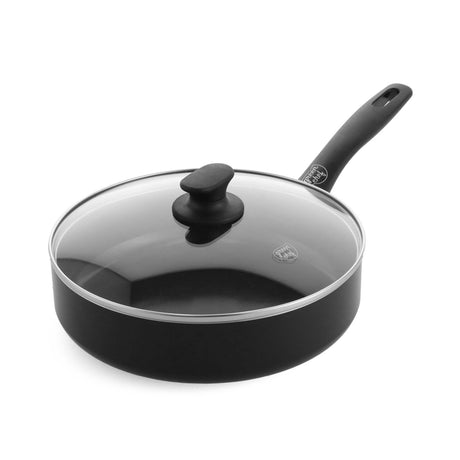 Ceramiczna patelnia indukcyjna Greenchef Prime z pokrywką 24 cm - 2,65 l - bez pfas - patelnia indukcyjna - można myć w zmywarce - można używać w piekarniku do 160°c - ceramiczna powłoka nieprzywierająca - aluminium z recyklingu - czarna