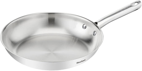 Tefal duetto on b8660434 – patelnia – 24cm – nadaje się do indukcji – chrupiący efekt pieczenia – stal nierdzewna premium – nitowane uchwyty – patelnia