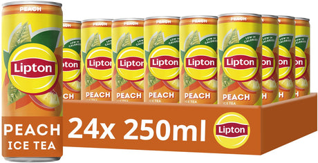 Puszka mrożonej herbaty Lipton - brzoskwiniowa - niskokaloryczna - 24 x 250 ml - opakowanie ekonomiczne