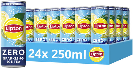Puszka herbaty lodowej Lipton - musująca zero - bez cukru - 24 x 250 ml - opakowanie wartościowe