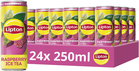 Puszka mrożonej herbaty Lipton - malinowa - o smaku malinowym - 24 x 250 ml - opakowanie ekonomiczne