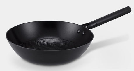 Patelnia wok Brabantia patron ø 28 cm - trwała patelnia z luksusowym uchwytem - 100% wolne od pfas - ceramiczna powłoka nieprzywierająca - indukcyjna patelnia wok - czarna