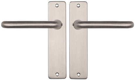 Klamka Starx srebrna - wygląd stali nierdzewnej - okucia drzwi - klamka z tarczą - ślepa - klamka coupe - 43 x 180 mm - ã˜ 18 mm