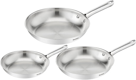 Tefal duetto on b866s334 – zestaw 3 patelni – indukcja – zestaw patelni 20 24 28 cm – wysokiej jakości stal nierdzewna – thermo-fusion™ – patelnia