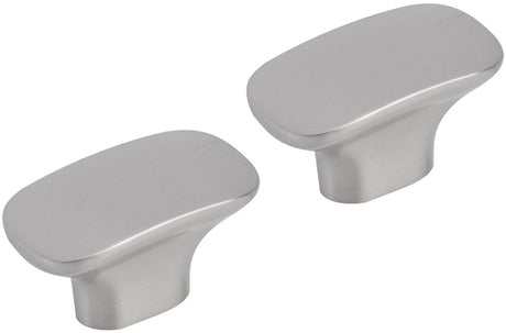 Differnz knop - mat chroom - meubelknop met ovaal formaat - geschikt voor kasten, lades en overige meubels - breedte 30 mm - gewicht 67 gram - per 2 stuks verpakt - 2 jaar garantie