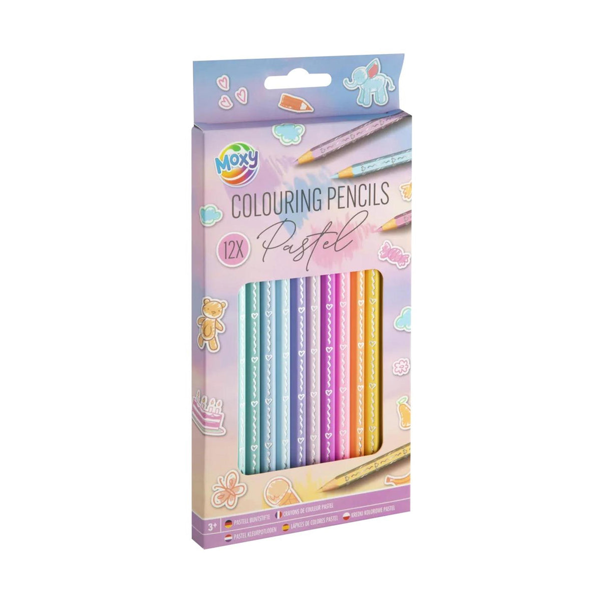 Zestaw pastelowych kredek Moxy, 12 sztuk