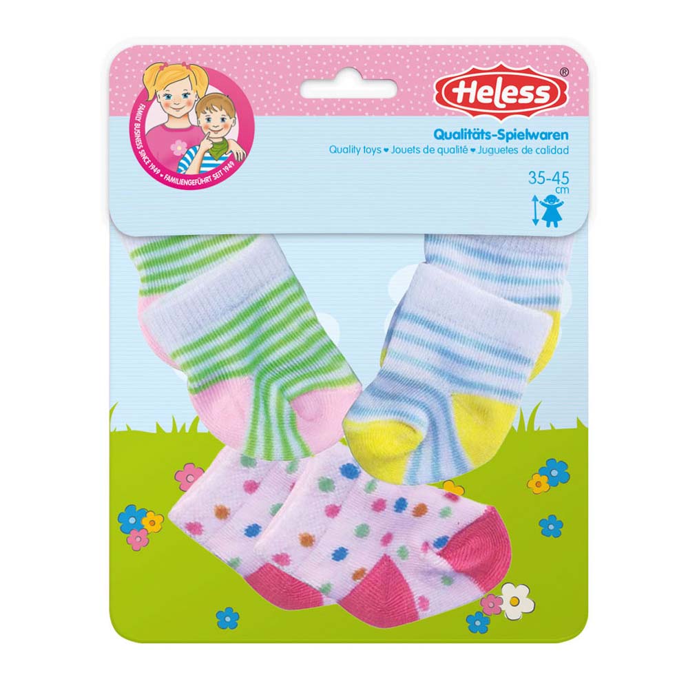 Skarpetki dla lalek Heless 3 pary, 35-45 cm
