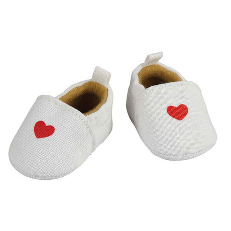 Pantofelek dla lalek Heless z sercem, 30-34 cm