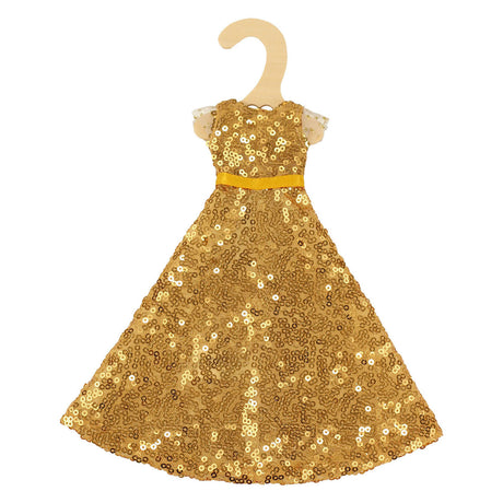 Sukienka cekinowa Heless goldstar dla modnych lalek - 29cm