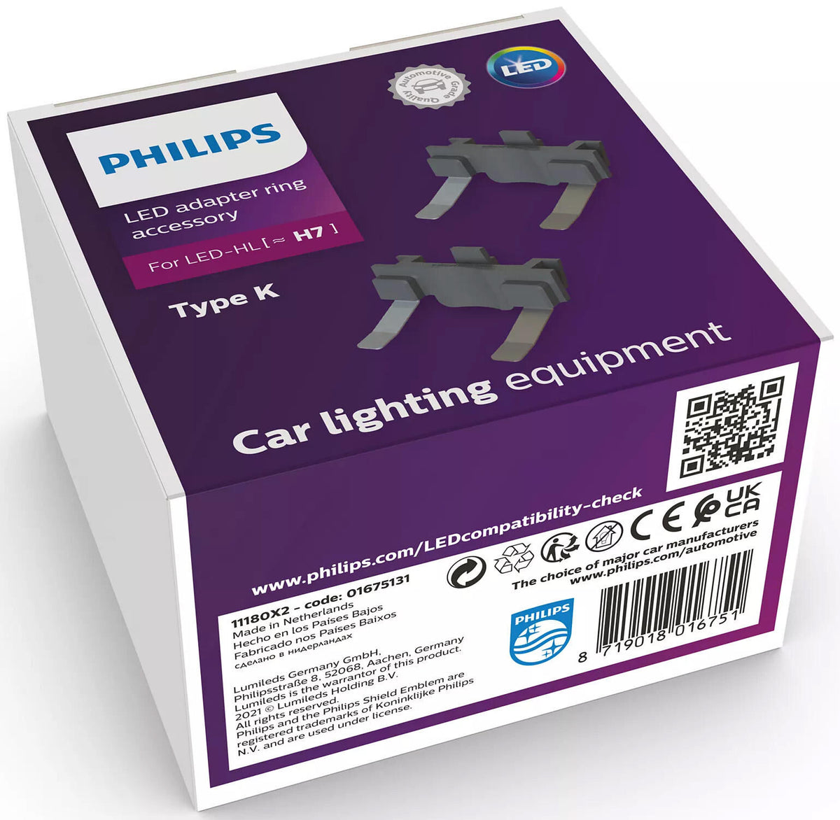 Philips adapter ultinon pro6000 pierścień adaptera led h7 typ 11180x2