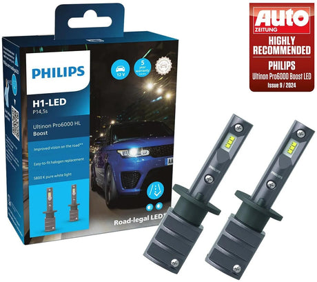 Philips hauptlampe ultinon pro6000 zestaw lamp boost 12v h1 led ultinon pro6000