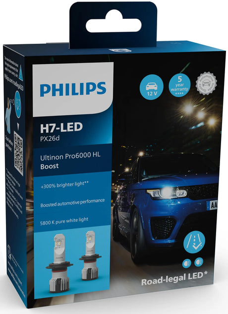 Philips hauptlampe ultinon pro6000 zestaw lamp boost 12v h7 led ultinon pro6000