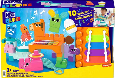 Mattel mega blocki muzyczny zespół zwierzęcy 40 sztuk