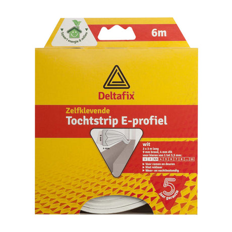 Listwa przeciwwiatrowa Deltafix e-profil 6m x 9mm - 4mm - kolor biały